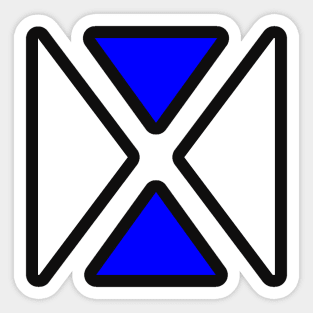 Blue and White X logo Sticker